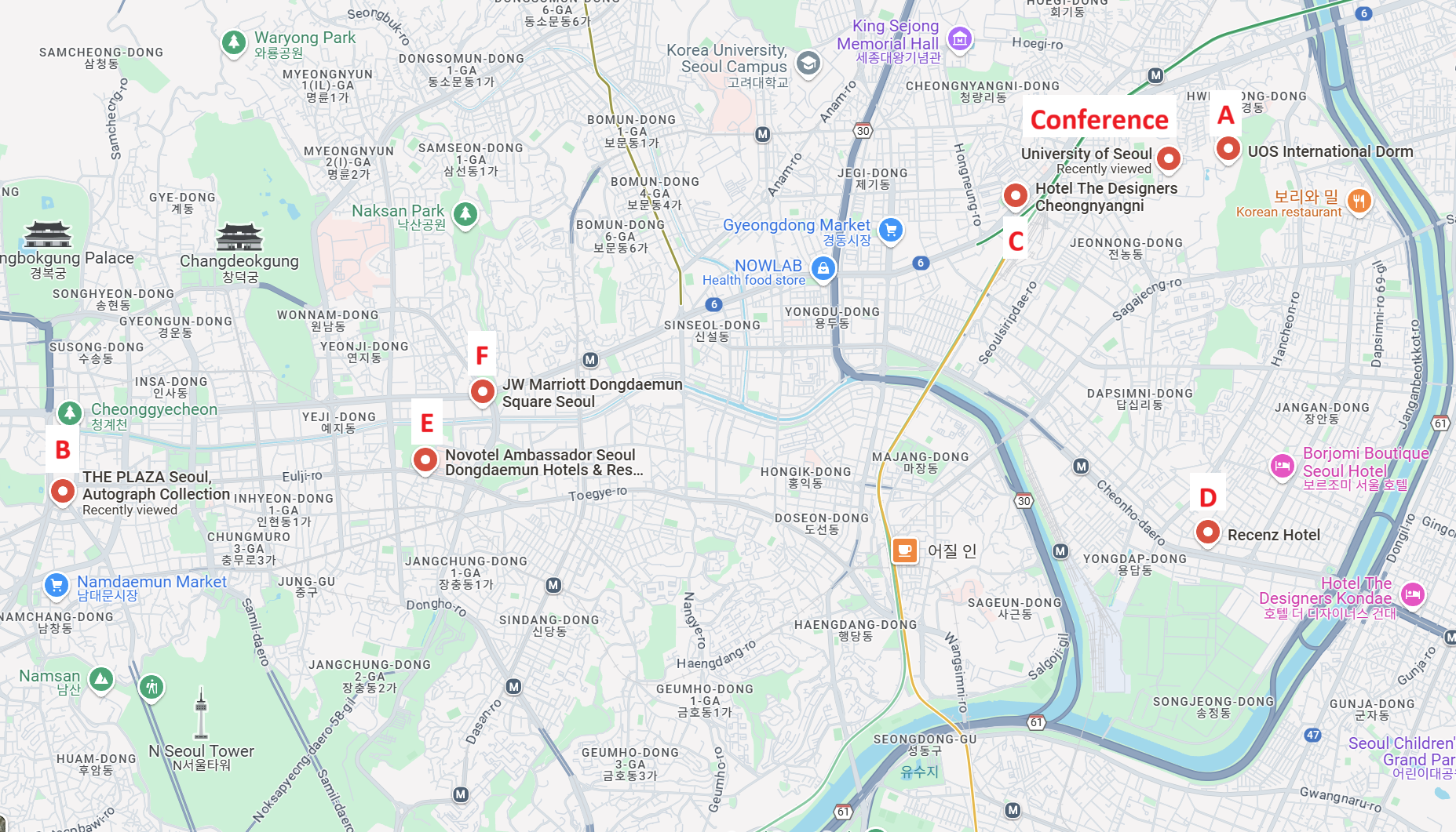 Campus guide map image of university of seoul